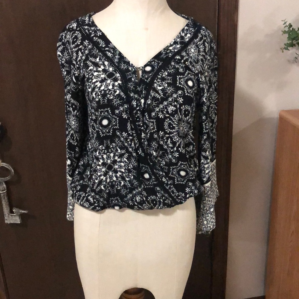 Black and white blouse